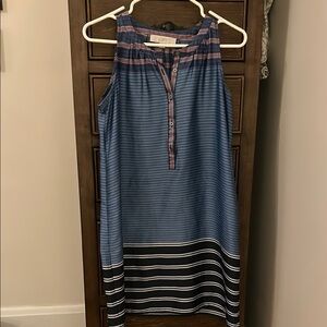 Blue Striped Dress Loft XS